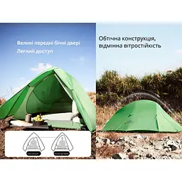 Намет Naturehike Cloud Up Base 2 CNK2450WS032 надлегкий двомісний зелений - мініатюра 19