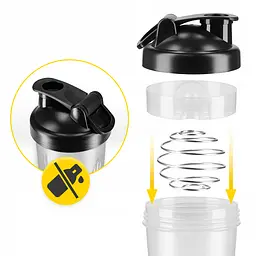 Шейкер спортивний 4FIZJO PRO 650 мл White/Black (P-5905973407007) - мініатюра 6