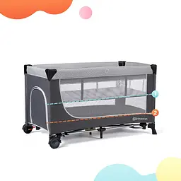 Ліжко-манеж Kinderkraft Leody Grey (KCLEOD00GRY0000) - мініатюра 7