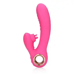 Вібратор-кролик Loveline Tongue Flickering and Heating, 21,5 см (рожевий)