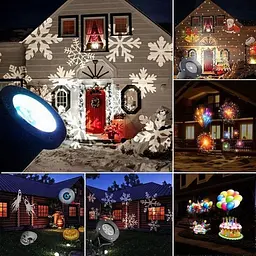 Вуличний лазерний проєктор Star Projector 16F(36) для Різдва, Нового року, Хелловіну з 16 різними слайдами для свят чорний (GR-68_579) - мініатюра 9