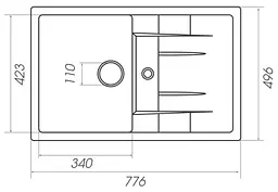Кухонна мийка Platinum 7850 PRETSO сірий металік (SP000024981) - мініатюра 3