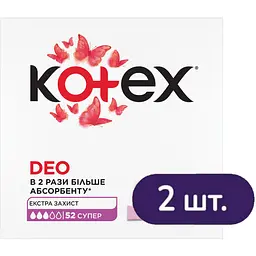 Ежедневные прокладки Kotex Deo Super 104 шт. (2 п. x 52 шт.)