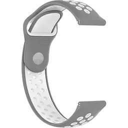 Ремінець DK CDK для Xiaomi Amazfit Bip / Bip Lite 20mm Silicone Sport Band Nike (011906) (grey / white) - мініатюра 2