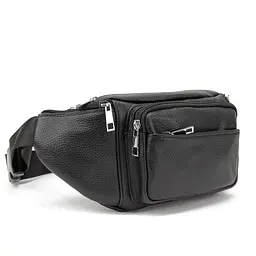 Містка шкіряна сумка на пояс чорна Tiding Bag M56-2030A - мініатюра 3