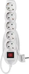 Мережевий фільтр з вимикачем, 5 розеток, 1.5м, White (P1521R)