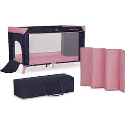 Ліжко-манеж Babytiger Viki Pink Navy темно-сірий з рожевим (00-00304829) - мініатюра 2
