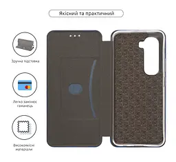 Чехол-книжка для Infinix Hot 50 4G, G-Case, синий, кожаный чехол-книга из экокожи (PU) и TPU, с магнитом, с подставкой и вместительным кардхолдером, противоударный, защита всего корпуса, ArmorStandart (ARM80966) - мініатюра 3