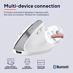Комп'ютерна мишка Trust Bayo+ Ergonomic Wireless/Bluetooth White (25399) - мініатюра 10