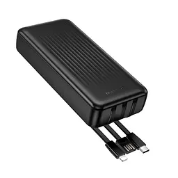 Зовнішній акумулятор BOROFONE BJ79A Clever power bank with 3 cables(20000mAh) Black - мініатюра 2