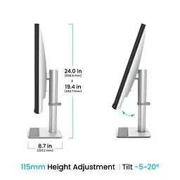 TFT 31.5" BenQ MA320UP, IPS, 4K, 2хHDMI, USB-C, HAS, Pivot, кол., сріблясто-сірий - мініатюра 5