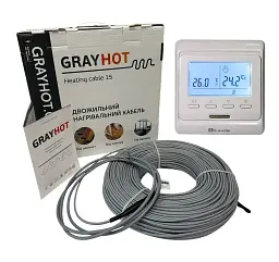 Комплект теплої підлоги з програматором GrayHot 150 Вт/м² під плитку 0,6 м²