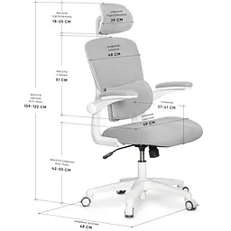 Підліткове офісне крісло Mealux Junior Air T1 Grey ( HF-T1 F/G) - мініатюра 2