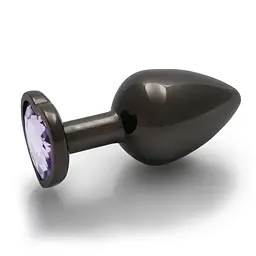 Анальна пробка Ouch! Heart Gem Butt Plug Medium, 8 см (чорний) - мініатюра 5