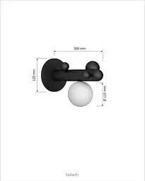 Настінне бра Babich Studio Lunar B Black (RAL 9005) - мініатюра 9