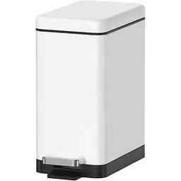 Відро для сміття з плавним закриттям прямокутне Koer TC-010210-08 10 л white KR5598, Білий матовий