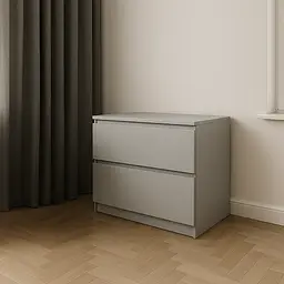 Комод на 2 шухляди 80х40х54.4см Сірий світлий