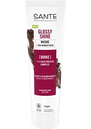 БІО-Маска Glossy Shine для блиску волосся з Протеїновим комплексом та Березовим листям SANTE 150 мл