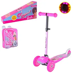Дитячий самокат Bambi Barbie з рюкзачком 17х20 см Рожевий 000246935 - мініатюра 2