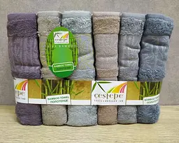 Набір бамбукових махрових турецьких рушників Cestepe 6 штук Bamboo Aymira 50х90 - мініатюра 3