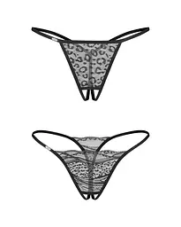 Комплект із 2 стрингів Obsessive Bianca, L/XL (чорний)
