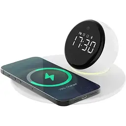 БЗП Wiwu Wi-W017 15W Wireless Charger+Digital Alarm+Bluetooth Speaker White
