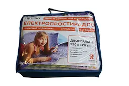 Простирадло з підігрівом, електропростирадло 150х120 см. - Біло-фіолетове з квітами Тріо 02102 (ST) - мініатюра 4