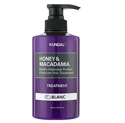 Поживний кондиціонер з медом та олією макадамії Honey & Macadamia Protein Hair Treatment Blanc Kundal 500 мл