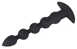 Анальний ланцюжок з вібрацією Black Velvets Rechargeable Beads 21 см (чорний) - мініатюра 2