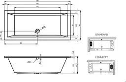Ванна акрилова Rho Lusso 180x80 BA9800500000000 Білий - мініатюра 2
