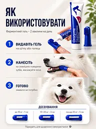 Гель для догляду Orozyme Орозим, чищення зубів ясен для тварин проти зубного каменю, нальоту ротової порожнини + щітка - мініатюра 4