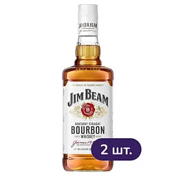 Віскі Jim Beam White Kentucky Staright Bourbon Whiskey 4 yo 40% 0.7 л х 2 шт.