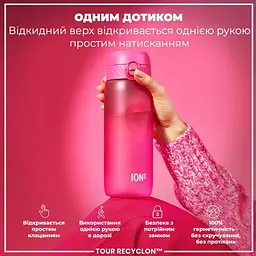 Пляшка для води ION8 750 мл (ЕКО пляшка) BPA Free Pink (I8RF750PIN) - мініатюра 3