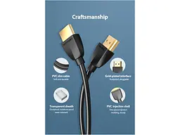 Кабель Vention HDMI to HDMI v2.0 3m Black (AAIBI) - мініатюра 4