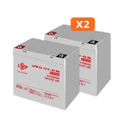 Комплект із двох акумуляторних гелевих батарей для ДБЖ 12V 90Ah (45Ah + 45Ah) 1080Wh