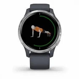 Смарт-годинник Garmin Venu Silver Stainless Steel Bezel w. Granite Blue and Silicone B. (010-02173-01/03) 010-02173-03 () - мініатюра 6