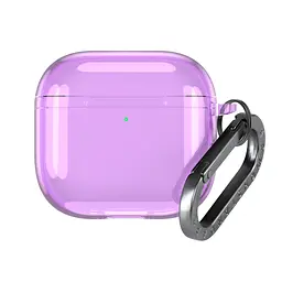 Чохол для навушників Apple AirPods 4, фіолетовий, Air, термополіуретан (TPU), протиударний, захист від подряпин, пилу і ударів, футляр з карабіном для кріплення, точні вирізи для доступу до роз"ємів, ArmorStandart (ARM82617)