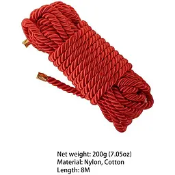 Мотузка для шибарі Lockink Sevanda Shibari Pratice Rope Red, 8 метрів - мініатюра 4