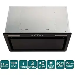 Витяжка Ventolux Punto 52 BKG (1000) ST - мініатюра 6