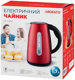 Електрочайник Ardesto EKL-F300R 1.7 л червоний - мініатюра 5