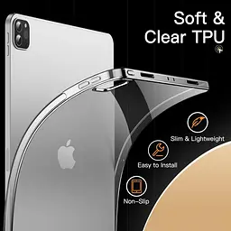 Чохол JETech для iPad Pro 12,9-дюймовий 2022/2021 (6-го/5-го покоління), м'який прозорий тонкий протиударний чохол для планшета TP - мініатюра 3
