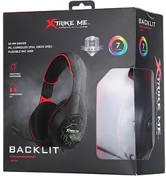Дротова ігрова гарнітура Xtrike Me Gaming RGB Backlight GH-710, USB, 2x3.5mm, 2m, black - мініатюра 4