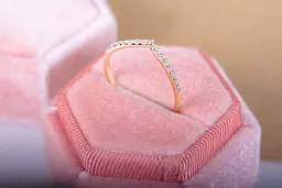 Каблучка з червоного золота з фіанітами 20 K-0012 - мініатюра 4