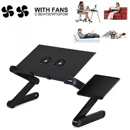 Багатофункціональний столик-трансформер для ноутбука Laptop Table T8 з охолодженням - мініатюра 2
