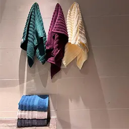 Набор 2 жаккардовых полотенца Lovely Svi для ванной, отелей, СПА, в подарок, 50* 90 см Oxford Stripe темно – серый Charcoal - мініатюра 4