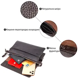 Стильний чоловічий клатч із натуральної комбінованої шкіри Canpellini 21566 коричневий - мініатюра 4