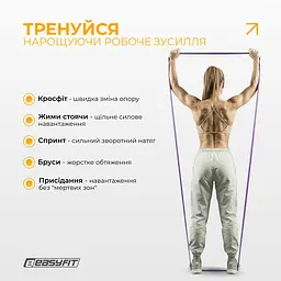 Набір двошарових резинок для підтягування EasyFit Premium 7-45 кг (3 шт) - мініатюра 5