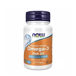 Omega-3 NOW Foods, Риб’ячий жир з омега-3, 1000 мг, 30 капсул 180ЕПК/120ДГК
