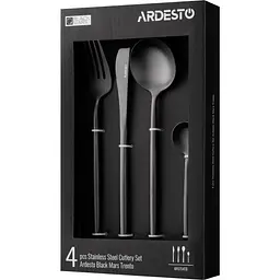 Набір столових приборів Ardesto Black Mars Trento чорний 4 шт. (AR0704TB) - мініатюра 6