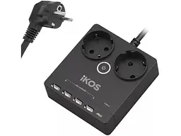 Мережевий фільтр Ikos F25S-CU Black (0006-CEF) - мініатюра 2